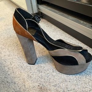 Multi colored suede Dolce Vita platform heels